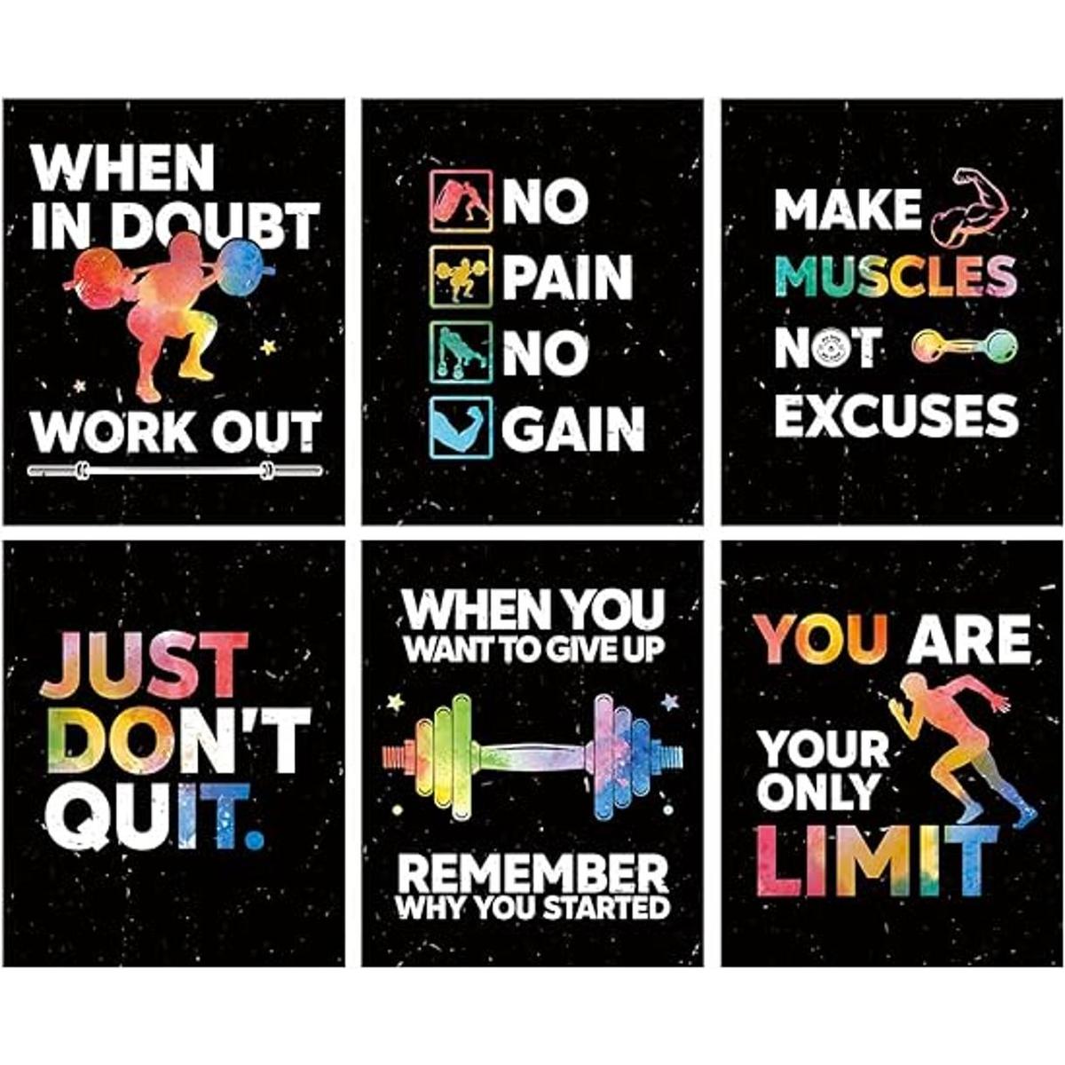 HLNIUC Arte de pared motivacional para gimnasio póster