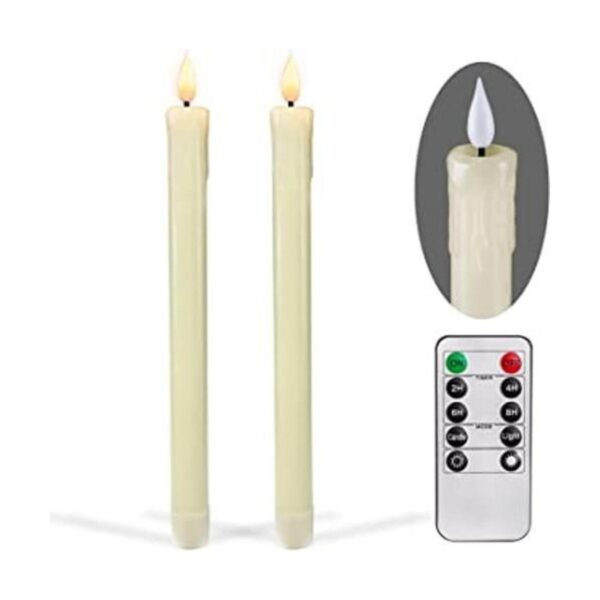 Homemory 2 velas cónicas sin llama con control remoto y_1