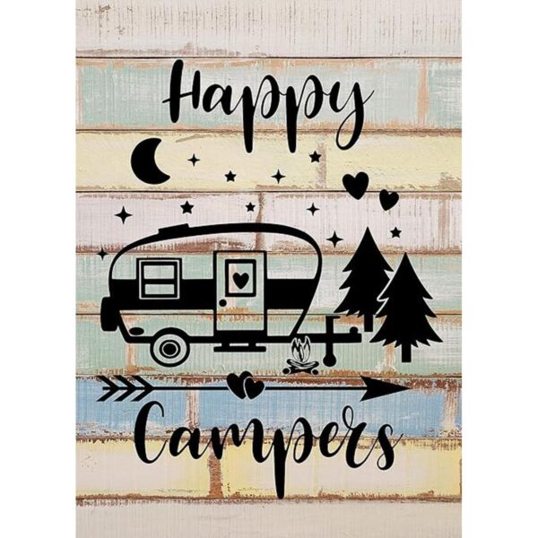 Happy Camper Shower Curtain Camper RV Bathroom_2