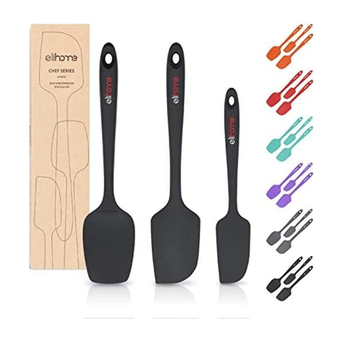 Elihome Chef Series Juego de espátulas de silicona de 3