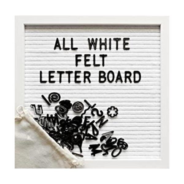 Tablero de letras de fieltro blanco de 10 x 10 pulgadas_1
