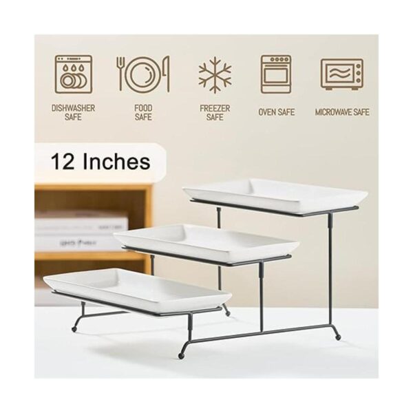 Juego de soporte y platos escalonados para servir de 3