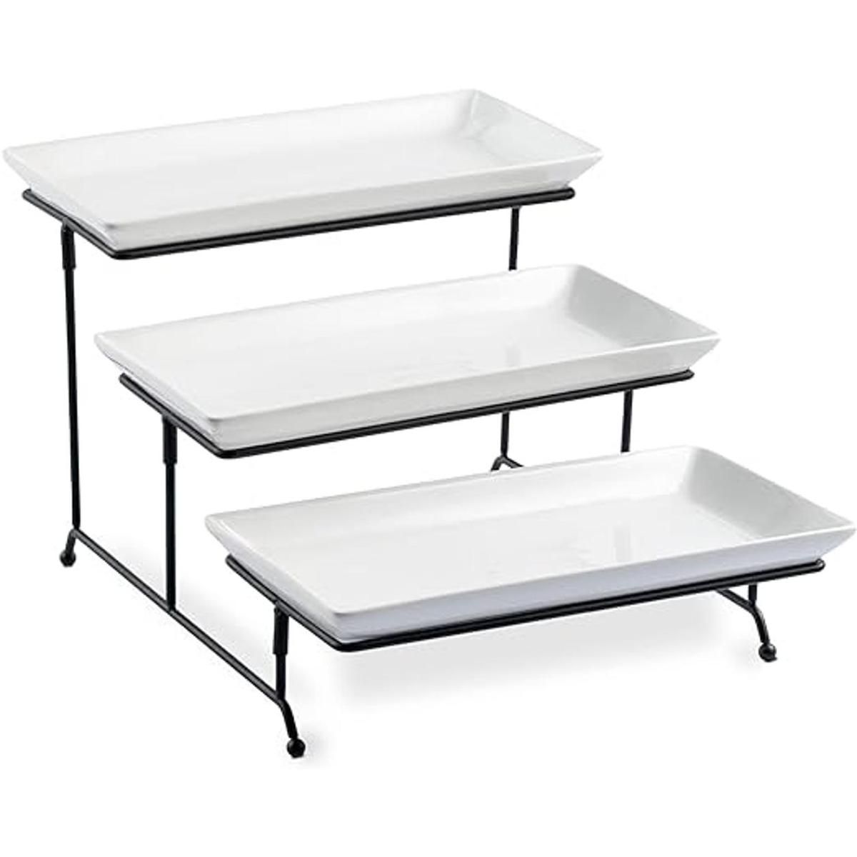 Juego de soporte y platos escalonados para servir de 3