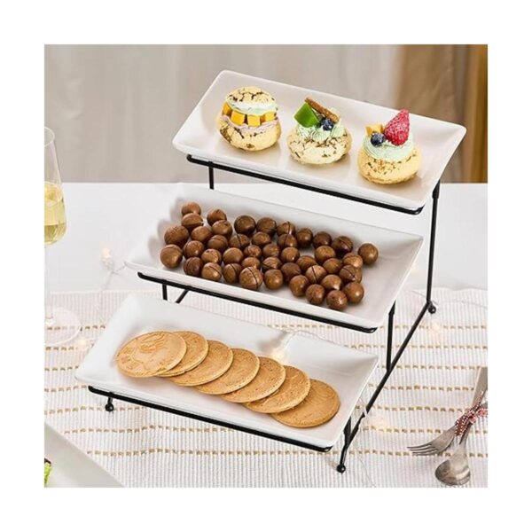 Juego de soporte y platos escalonados para servir de 3