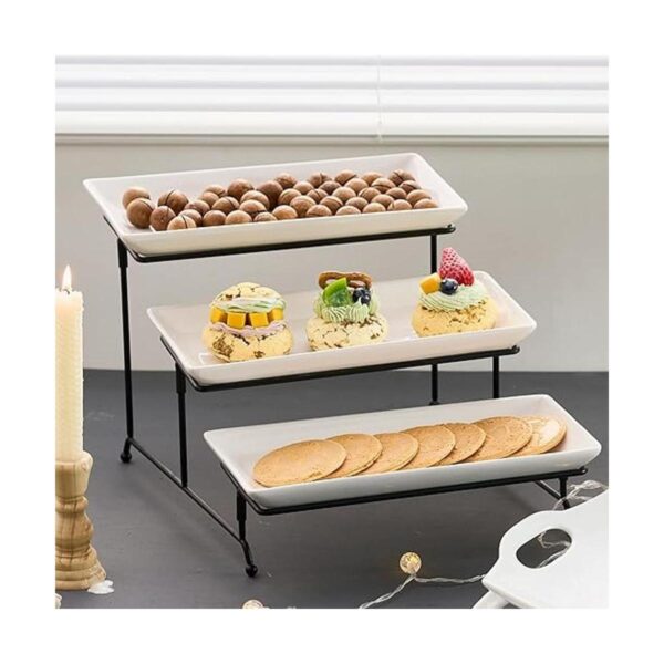 Juego de soporte y platos escalonados para servir de 3