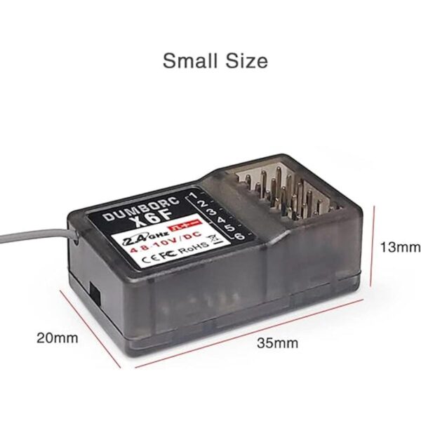 DUMBORC X6F Receptor RC de 6 canales de 2.4 GHz para_5