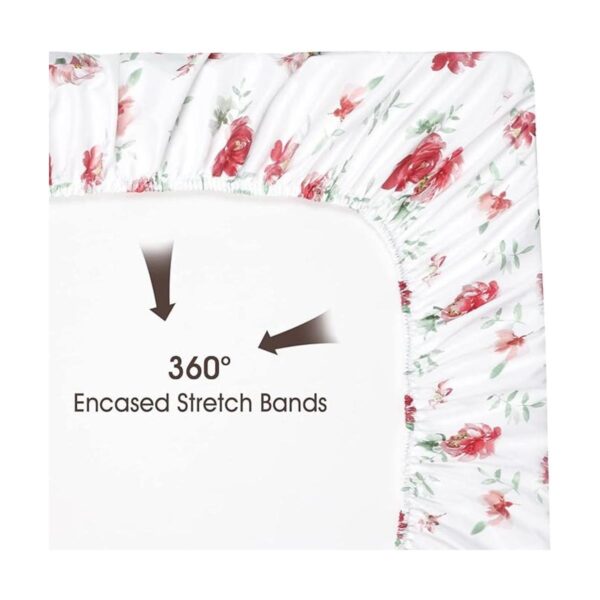 PHF Sábana bajera suave con diseño floral para cuna
