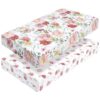 PHF Sábana bajera suave con diseño floral para cuna