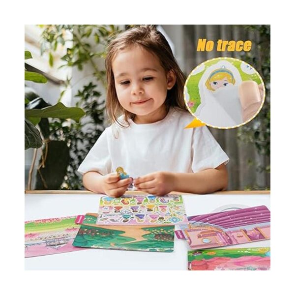Juego de 4 libros de calcomanías reutilizables para niños