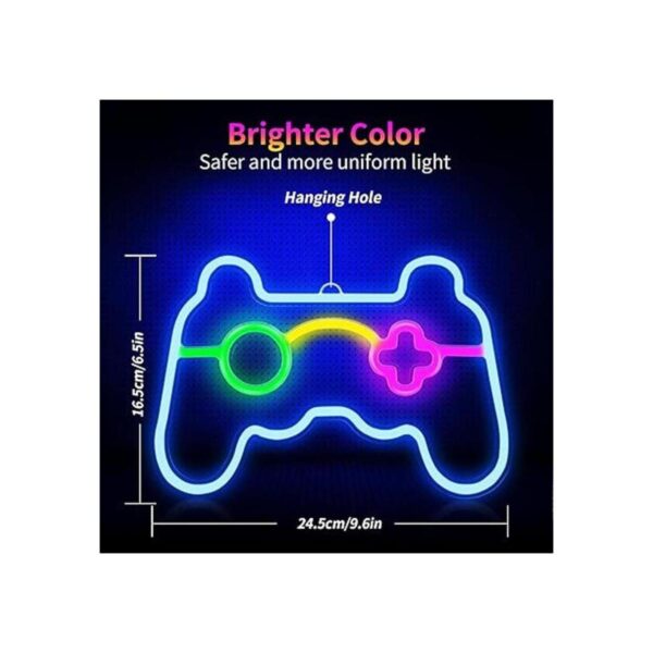 Letrero de neón de juego con forma de gamepad LED para