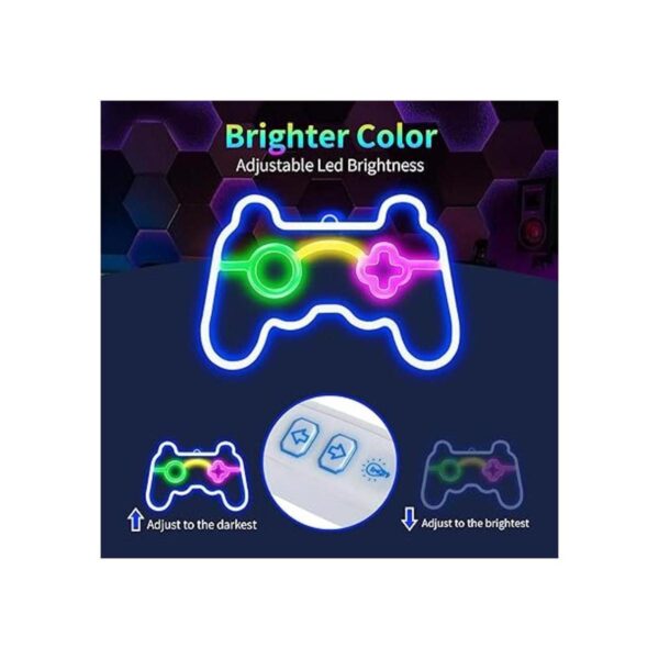 Letrero de neón de juego con forma de gamepad LED para