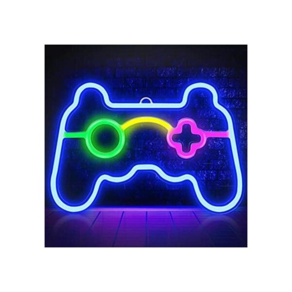 Letrero de neón de juego con forma de gamepad LED para