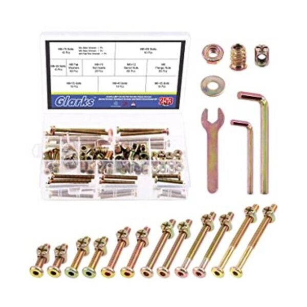 Glarks Kit de repuesto de tornillos de cuna M6 para cama_1
