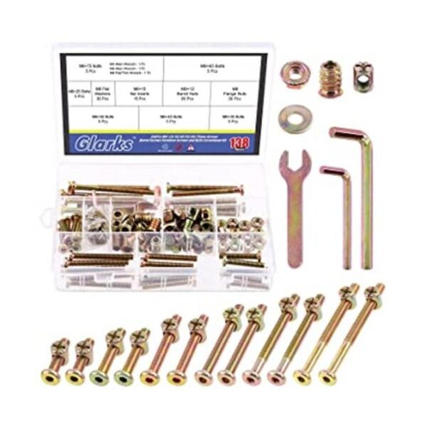 Glarks Kit de 138 tornillos de cuna para cuna de bebé M6_1