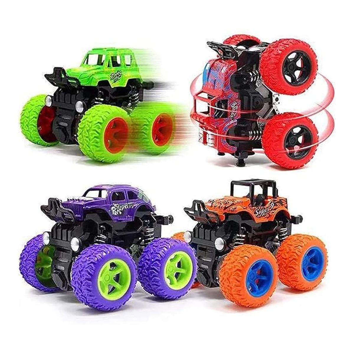 Monster Truck for Boys 3 4 5 6 7 Year Old4 Pack Push and