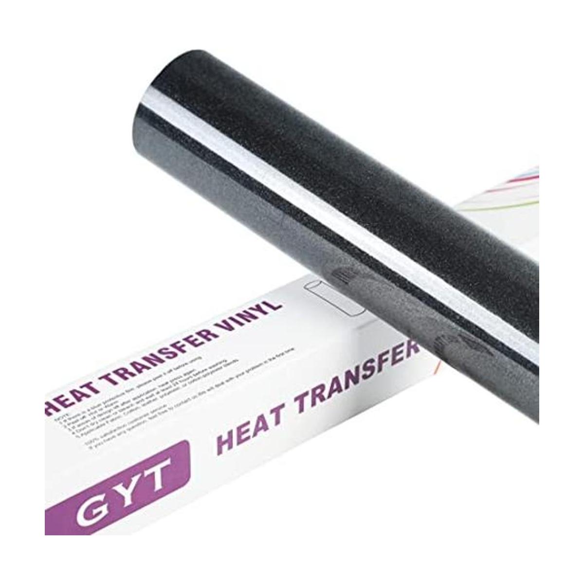 GYT Vinilo HTV negro con purpurina Rollos de vinilo de