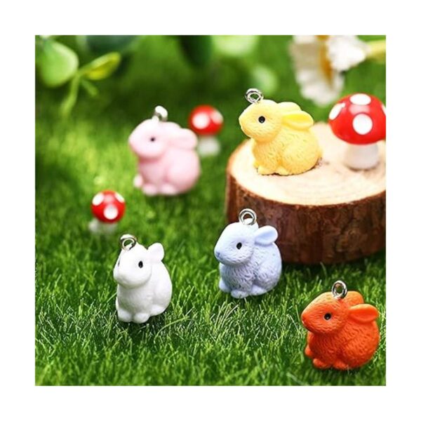 Juego de 40 abalorios de Pascua con diseño de conejo en