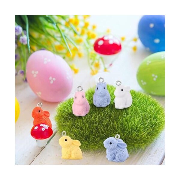Juego de 40 abalorios de Pascua con diseño de conejo en