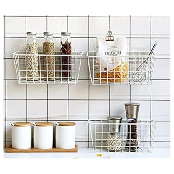 Cestas de cocina colgantes de alambre resistente con