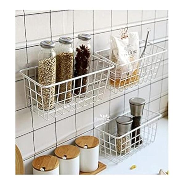 Cestas de cocina colgantes de alambre resistente con