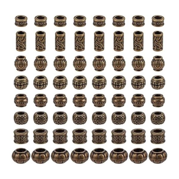 NBEADS 80 cuentas espaciadoras de agujeros grandes estilo_4