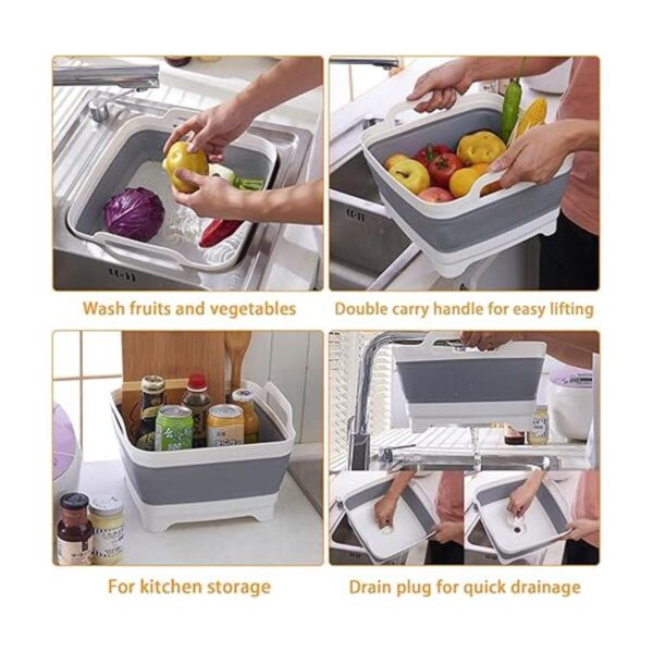 Lavabo plegable de plástico multiusos de 2.4 galones 9 L_4