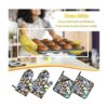 Juego de 4 manoplas de horno iridiscentes brillantes y