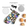 Juego de 4 manoplas de horno iridiscentes brillantes y