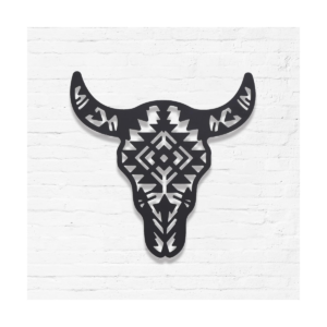 ORIGACH Decoración de pared de metal con calavera de vaca_1