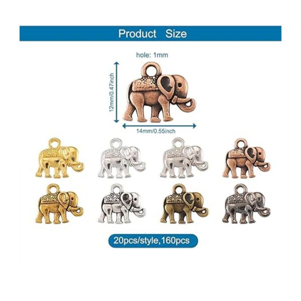 Craftdady 160 dijes de aleación tibetana de elefante de la_5