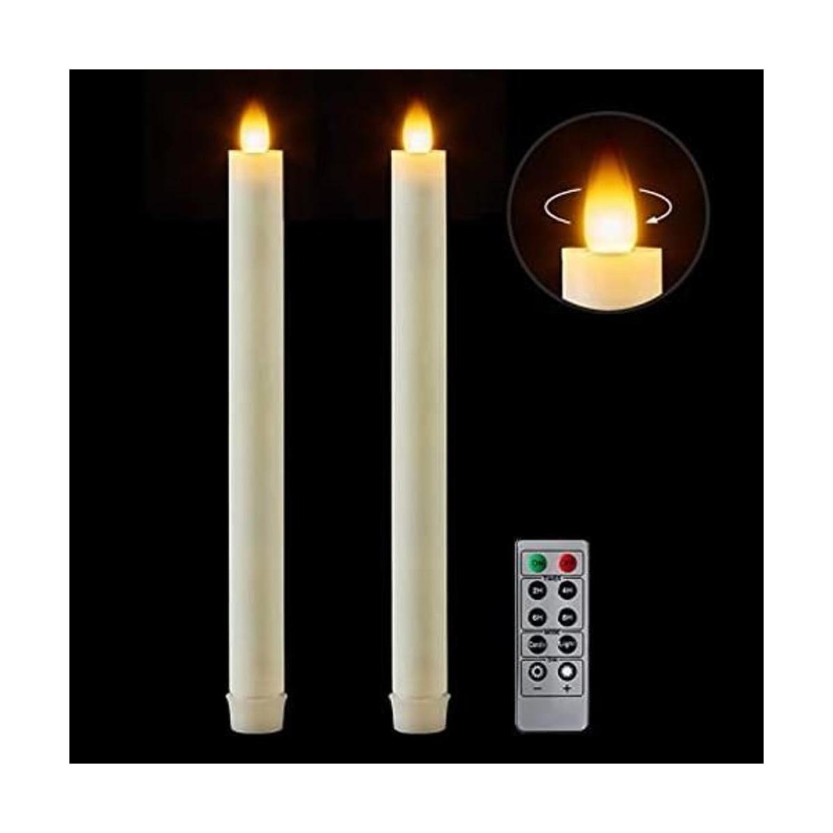 CozierGlow Velas cónicas sin llama parpadeantes con