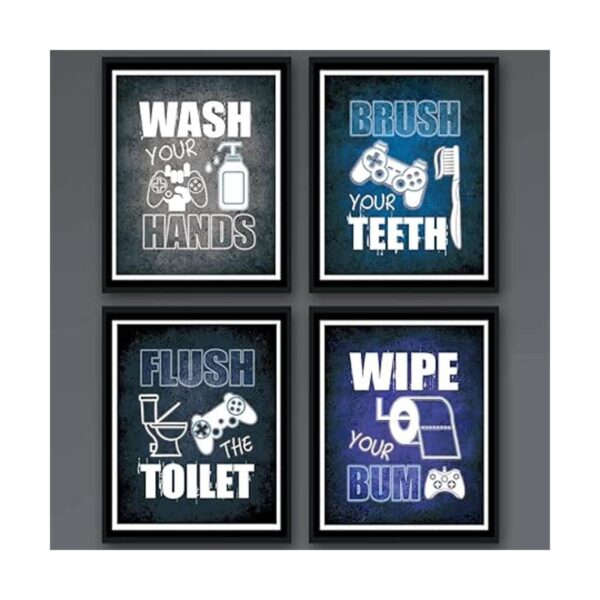 Cool Gamer Impresión artística para decoración de baño