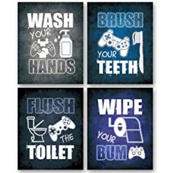 Cool Gamer Impresión artística para decoración de baño