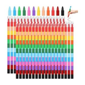 36 lápices de arcoíris apilables para niños crayones_1
