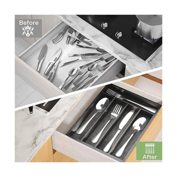 Organizador de cajones de utensilios de cocina bandeja de