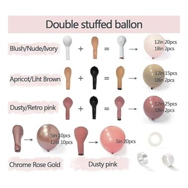 Kit de arco de globos rosa polvoriento guirnalda de_5