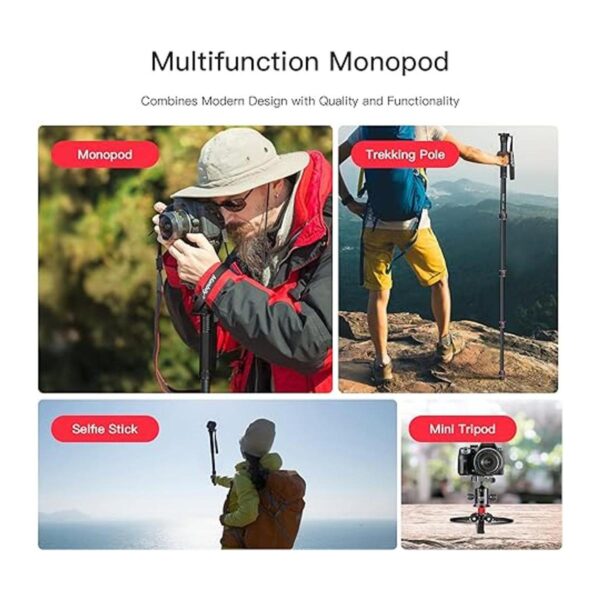 Manbily Monopod de aluminio extensible con pies monopie_6