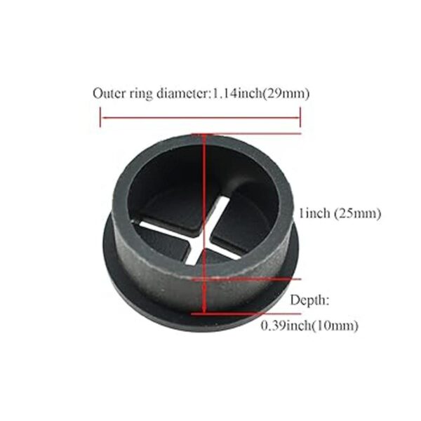 HAHIYO 4 unidades de 1 pulgada 0.984 in negro de goma_2