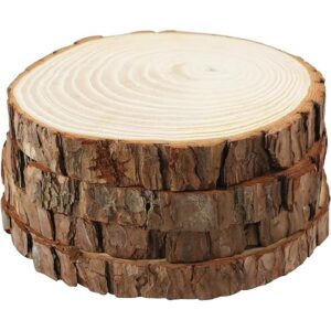 FSWCCK Paquete de 4 rebanadas de madera grandes sin