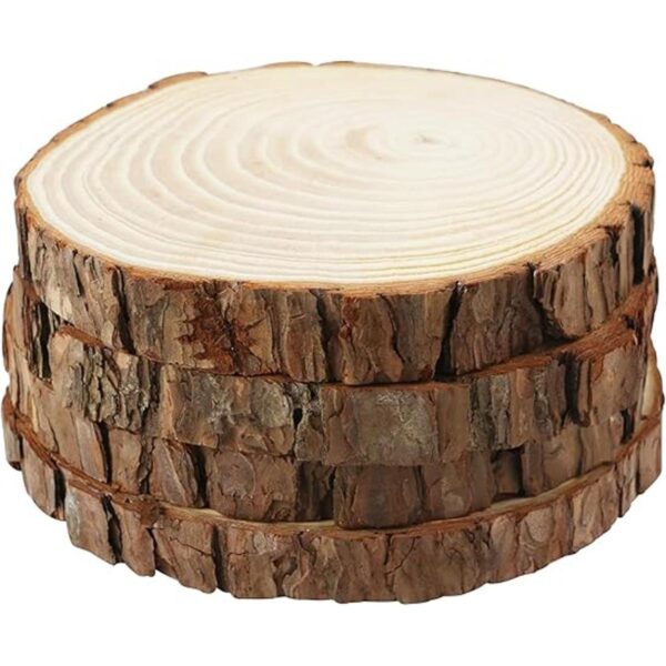 FSWCCK Paquete de 4 rebanadas de madera grandes sin