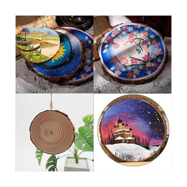 FSWCCK Paquete de 4 rebanadas de madera grandes sin