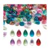 KISSITTY 200 cuentas de cristal con forma de lágrima en la