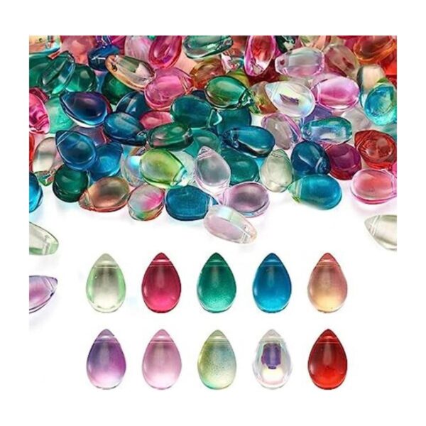 KISSITTY 200 cuentas de cristal con forma de lágrima en la