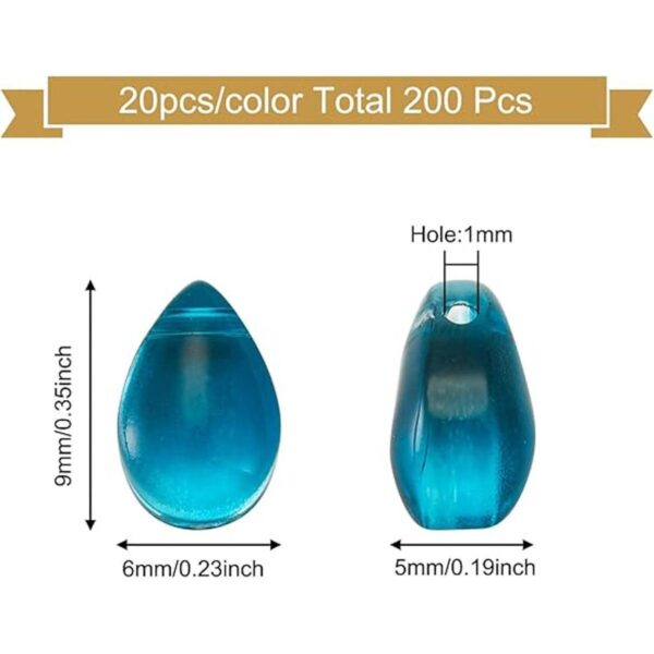 KISSITTY 200 cuentas de cristal con forma de lágrima en la
