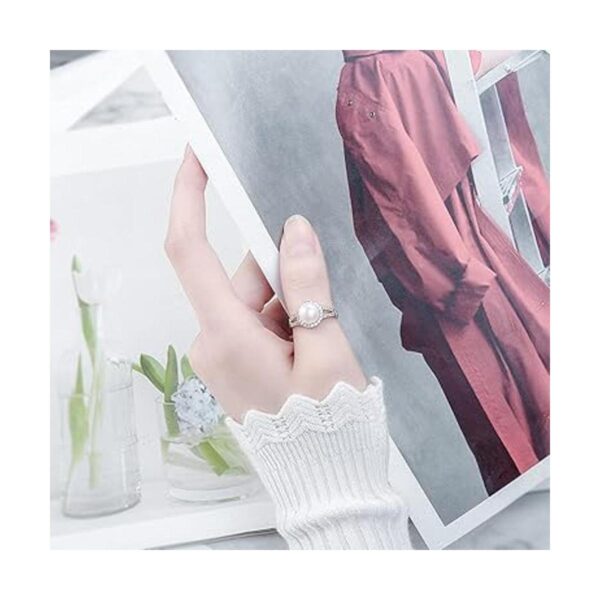 LGSY Anillo redondo de plata de ley 925 con circonita_6