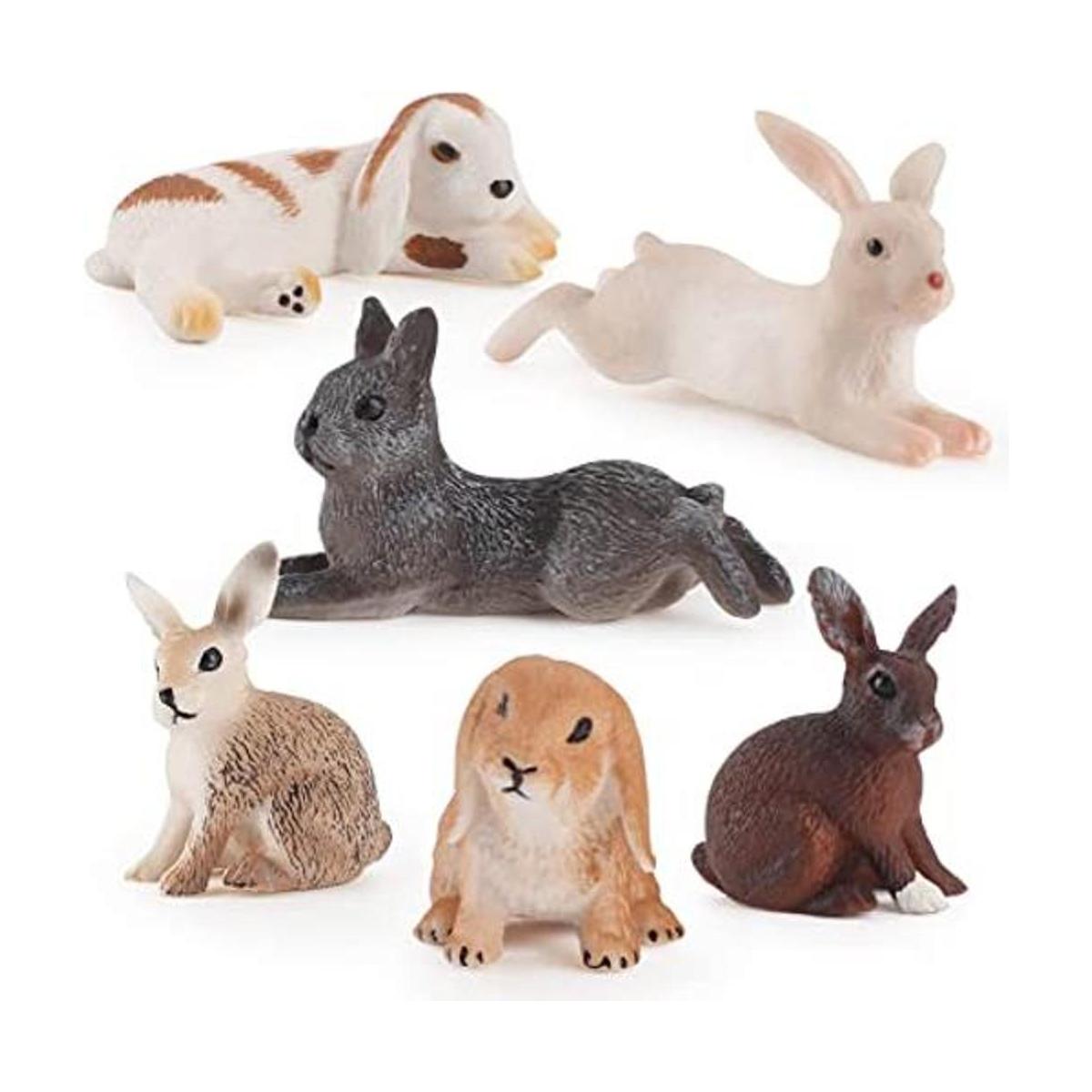 Mini figuras de conejito para decoración de tartas de
