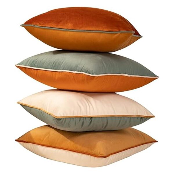 Juego de 4 fundas de almohada a cuadros de 18 x 18
