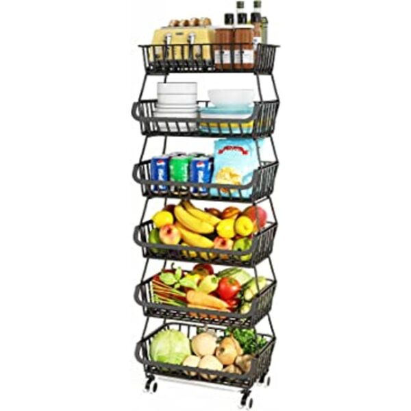 Cesta de frutas de 6 niveles para cocina carrito de