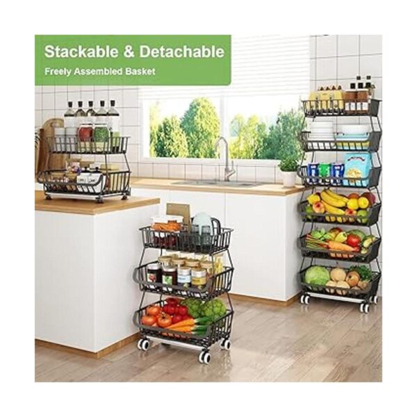 Cesta de frutas de 6 niveles para cocina carrito de