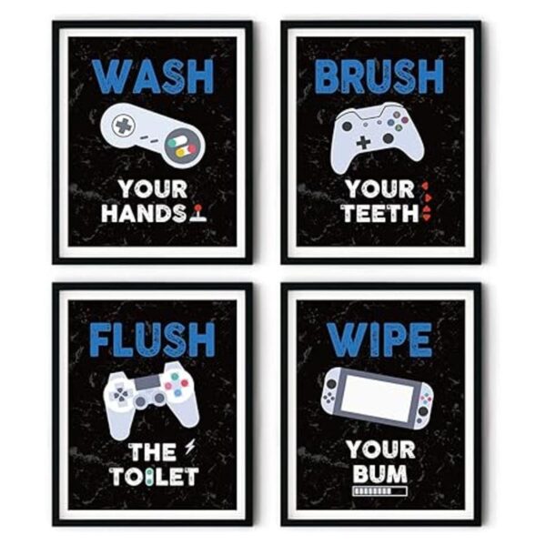 Gamer Póster decorativo para pared de baño diseño de_2
